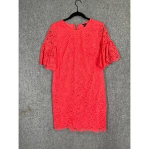 Ann Taylor Dress‎ Women 4 Pink Short Sleeve Shift Lace eyelet Career Business